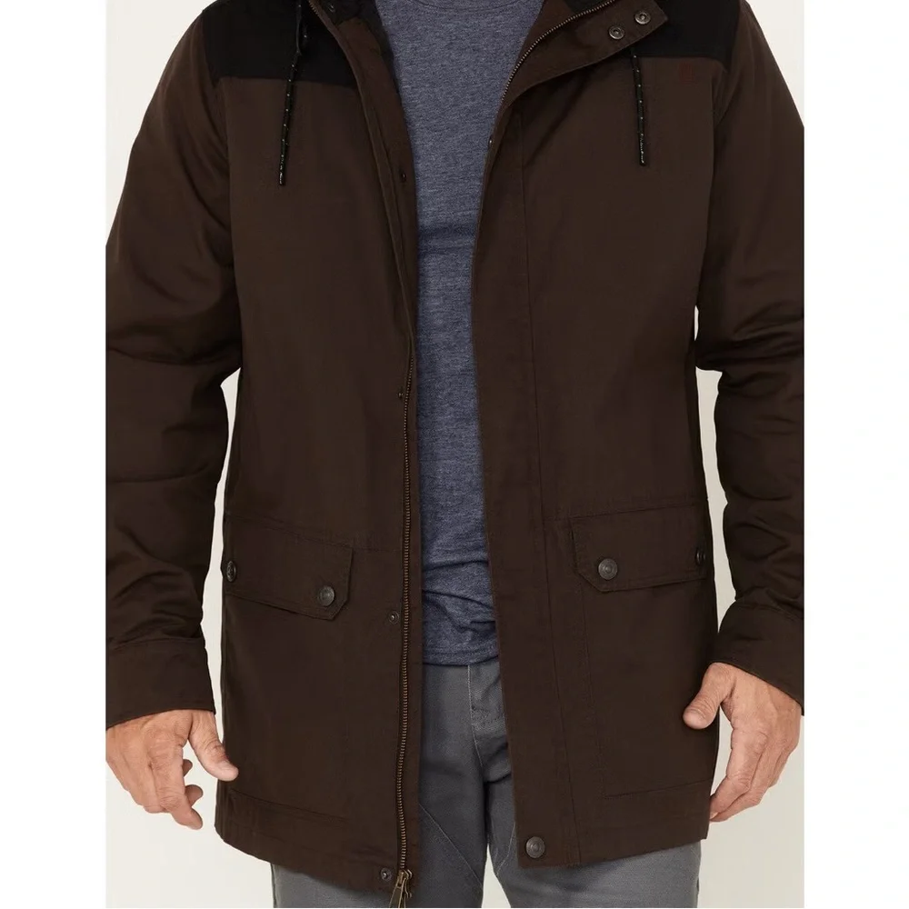 BROTHERS AND SONS MEN'S WAXED CANVAS CRUISER HOODED JACKET - Picture 3 of 7